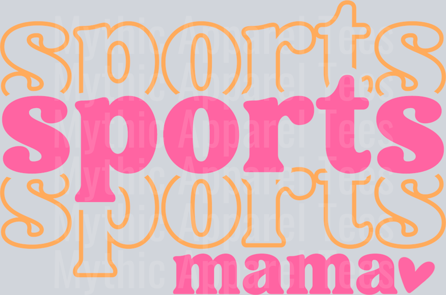 Sports Mama Stacked Pink and Yellow