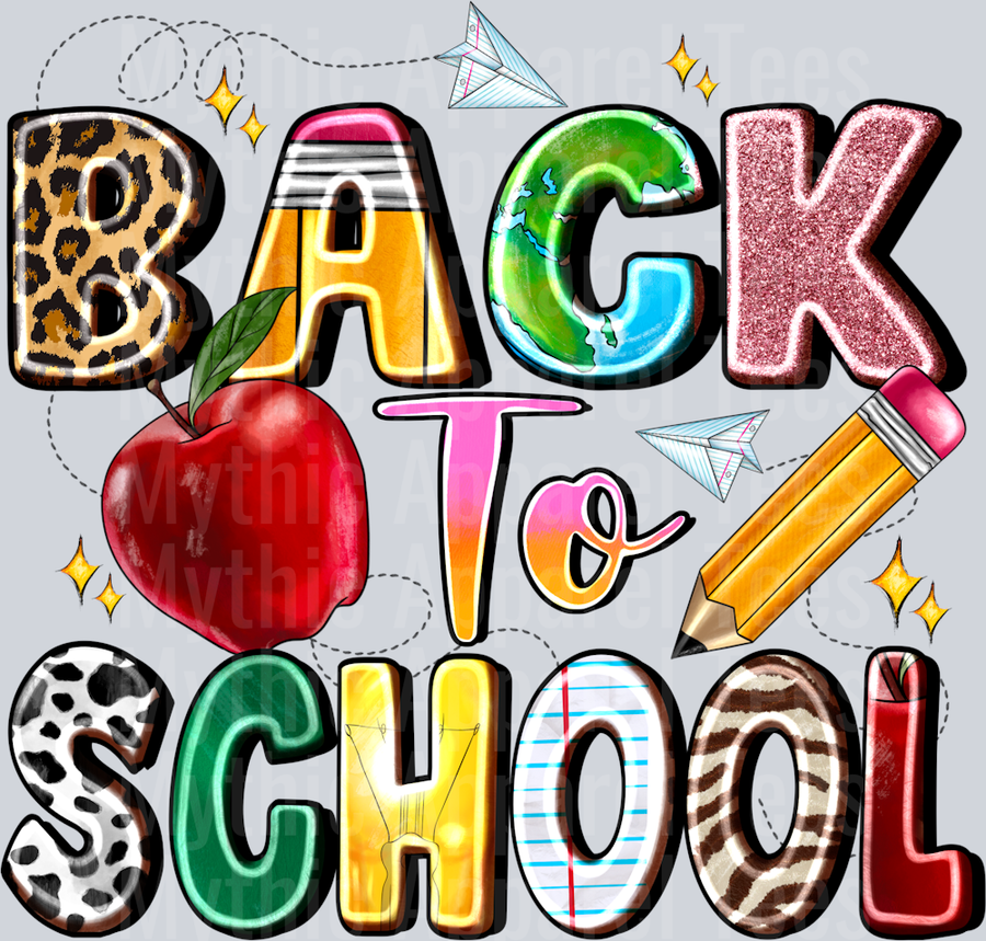 Back to School Apple and Pencil