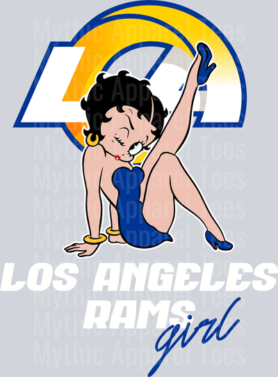 Los Angeles Rams Girl Betty Boop DTF NFL Transfers