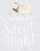 Christmas Wishing You a Silent Night Gold Bells Crescent Moon