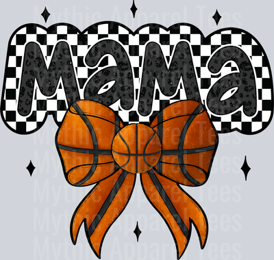 Basketball mama checker and orange ball style cute DTF Sports Transfers