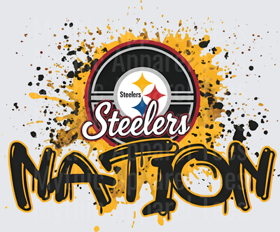 NFL Transfers Pittsburgh Steelers Nation Paint Splash Logo Design