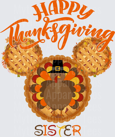 Disney Fall and Thanksgiving Mickey Ears Pilgrim Turkey Sister