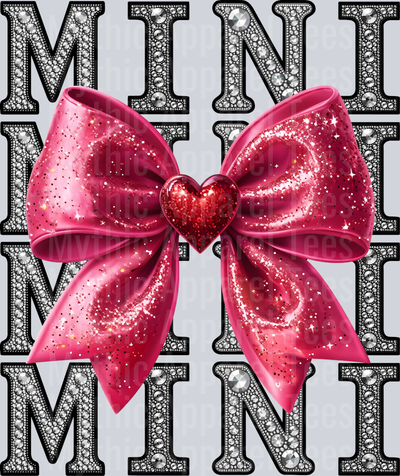 Rhinestone Mini Red Bow Style Combo Valentines Day Design