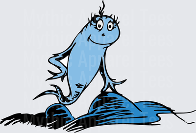 DR Seuss Blue Fish One Fish Two Fish Character Design