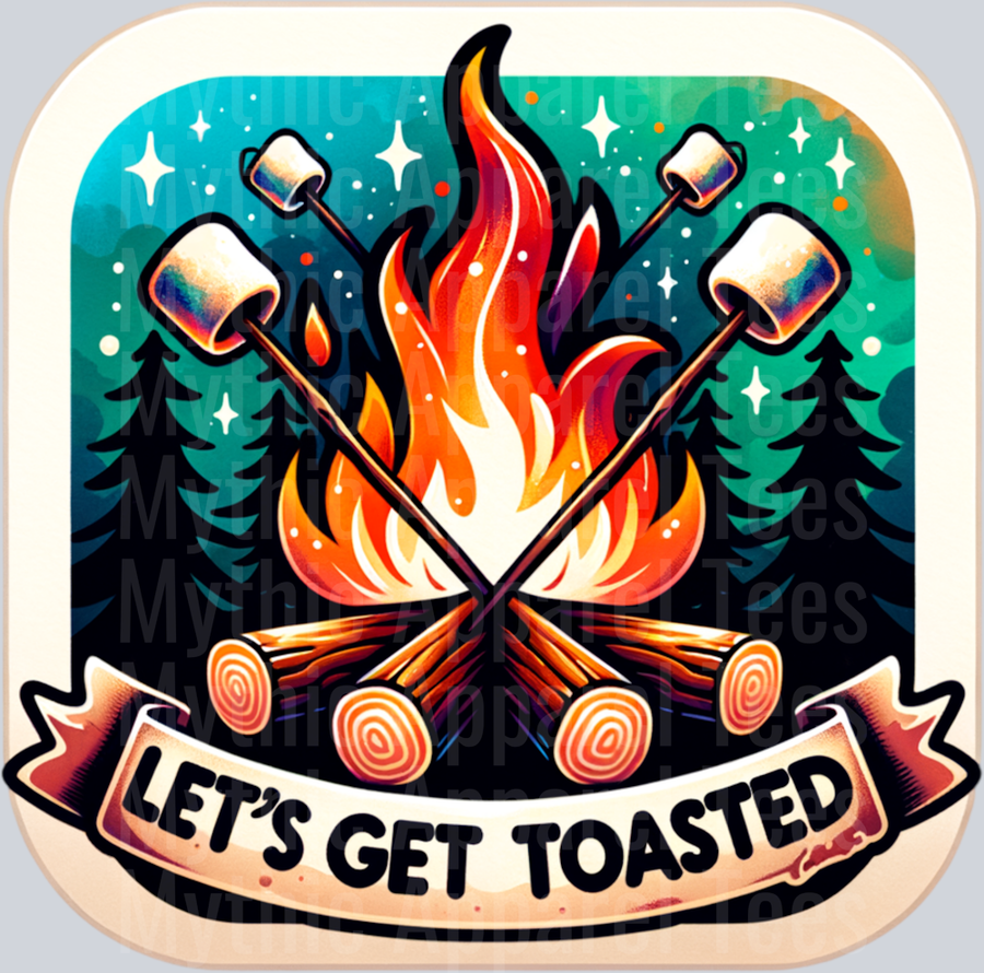 Let's get toasted 21 DTF Camping Transfers