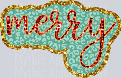 GLITTER MERRY GREEN LEOPARD