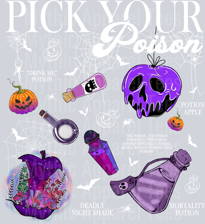 Pick Your Poison 2 White DTF Disney Villains Transfers