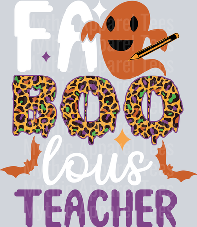 Faboolous teacher cute Halloween Teacher Party T-shirt Design