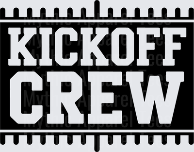 American Football Kickoff Crew Bold Block Letter Badge Design
