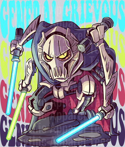 General Grievous Star Wars Stacked Name Disney
