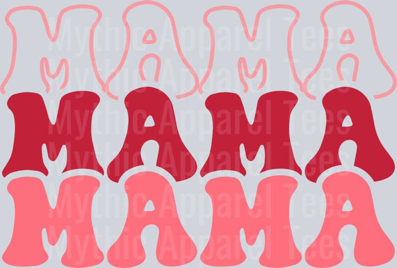 Mama RETRO WAVE DTF Valentines Day Transfers