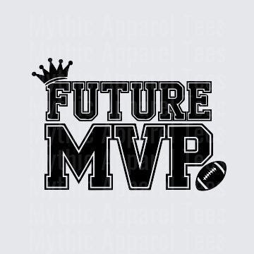 American Football Future MVP Crown Bold Block Letter Design