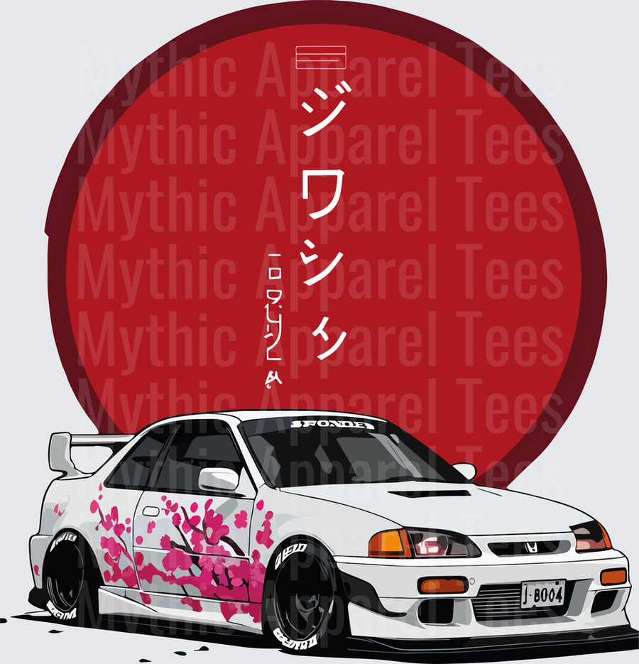 Drifting and Muscle Cars Honda Civic JDM Cherry Blossom Rising Sun