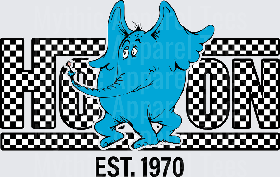 DR Seuss Horton Hears a Who Checkered Est. 1970 Design