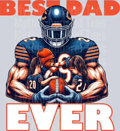 Chicago Bears Best DAD EVER Fathers Day DTF NFL Transfers