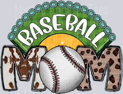 Baseball Mom Outfield and cow print Western