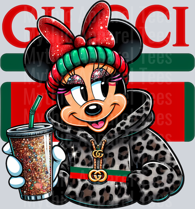 Minnie Tumbler and pullover Leopard print jacket Disney DTF Gucci Disney Transfers