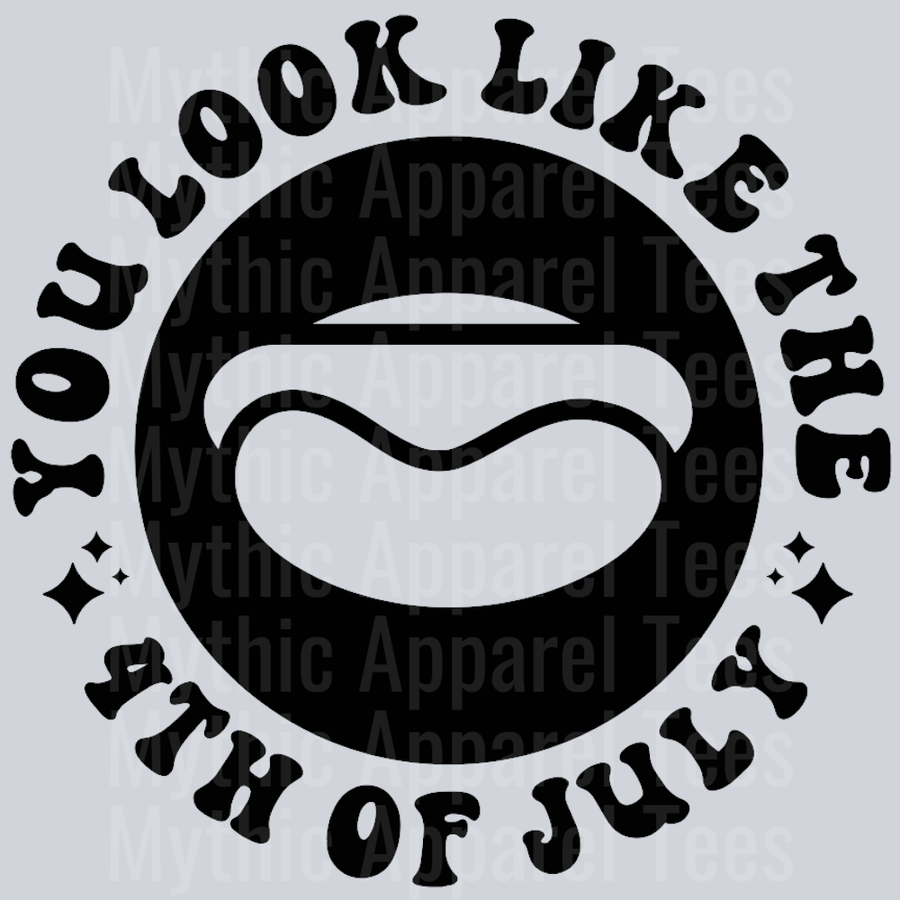 You Look Like The 4th Of July Pocket Design Wavey Retro Style Funny Shirt Design