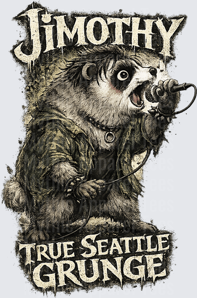 Jimothy True Seattle Grunge Possum Singing into Mic