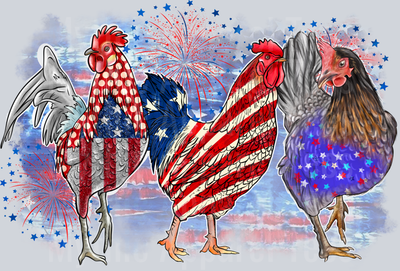 American chicken 4th Of July DTF Patriotic Transfers