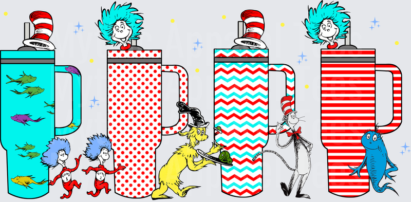 DR Seuss Cat in the Hat Characters Stanley Tumbler Bundle