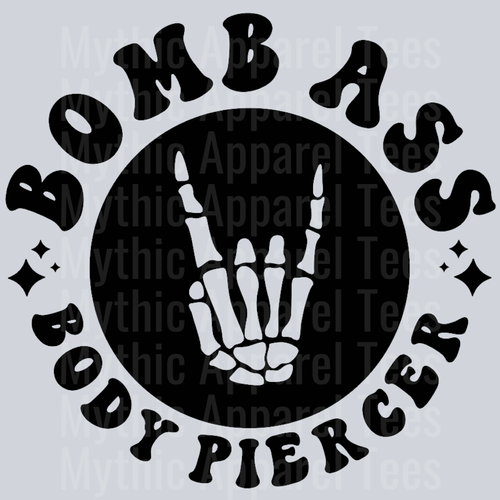 Somebodys Bomb Ass Body Piercer Pocket Design Wavey Retro Style Funny Shirt Design