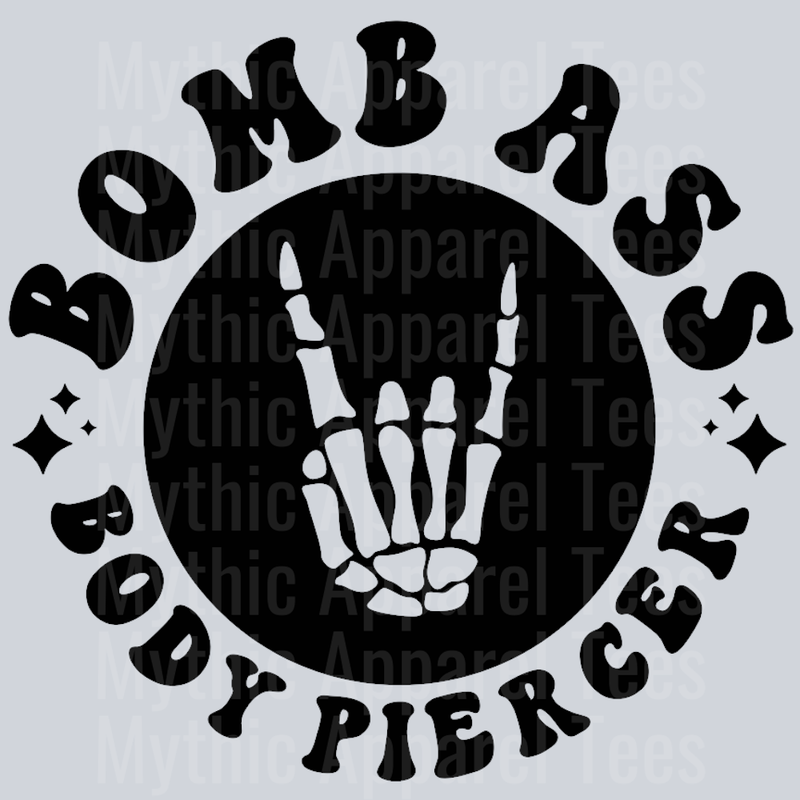 Somebodys Bomb Ass Body Piercer Pocket Design Wavey Retro Style Funny Shirt Design