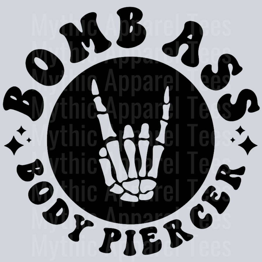 Somebodys Bomb Ass Body Piercer Pocket Design Wavey Retro Style Funny Shirt Design