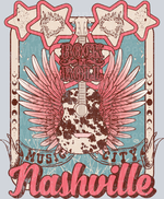 Nashville Music City, Country Music Western Transfers, Music Notes, Inspirational Design, Western Style, Crafters Designs, Vibrant Colors, DTF Transfer