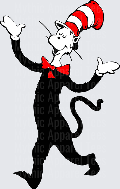 DR Seuss Cat in the Hat Dancing Pose Red White Bow Tie