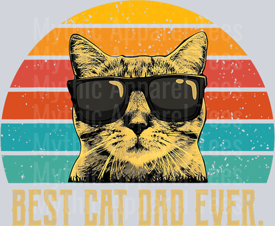Best cat dad ever 2 DTF Dad Transfers