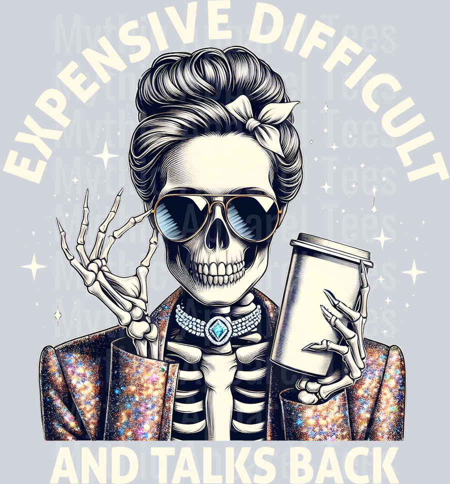 Expensive difficult and talks back bougie mom design DTF Skull Transfers