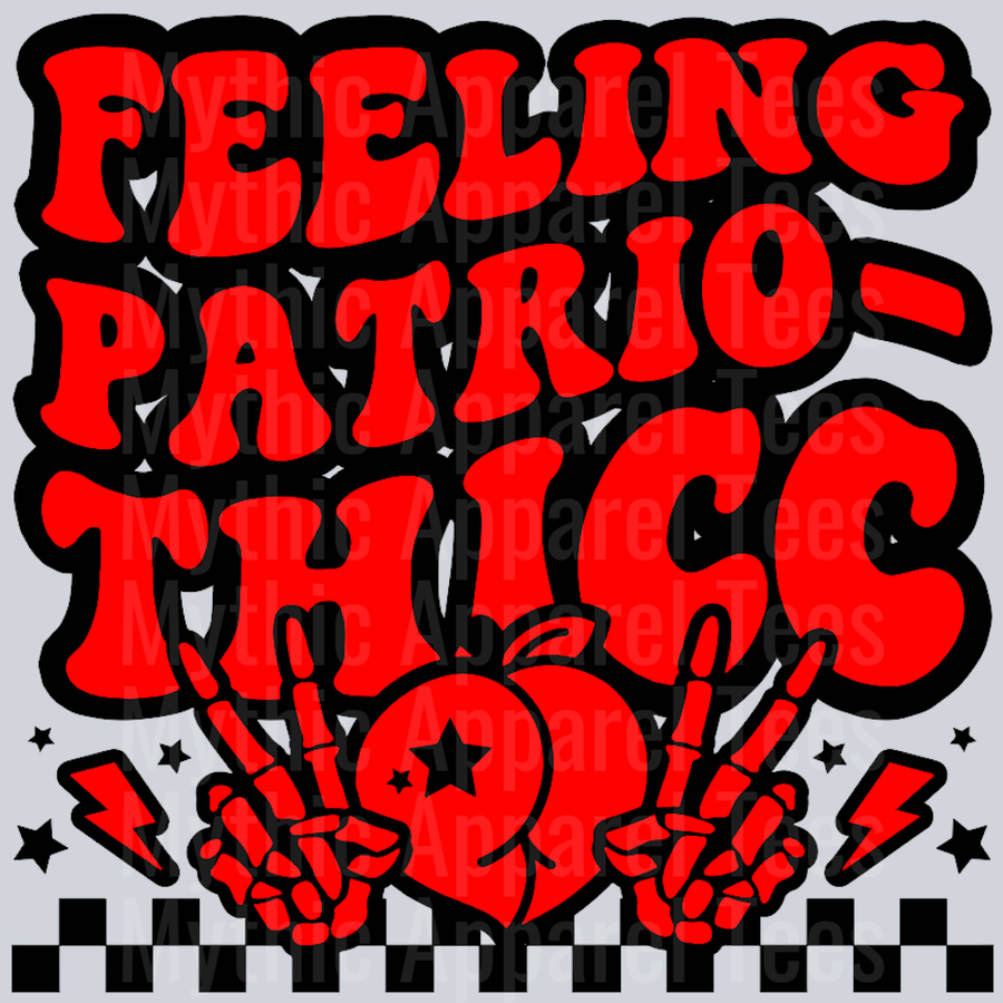 Feeling Patriothicc Wavey Retro Style Funny Shirt Design