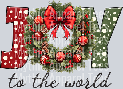 Joy To the World – DTF Heat Transfer – Holiday Christmas Design