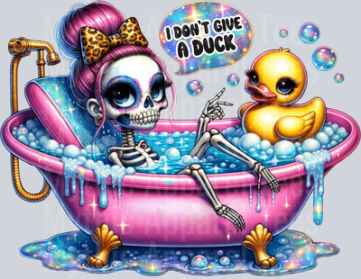 I dont give a duck bathtub rubber Ducky Skelly Girl DTF Skull Transfers