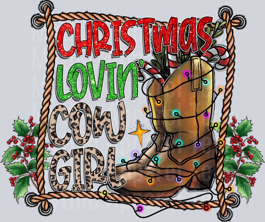 Christmas Lovin Cow Girl Western