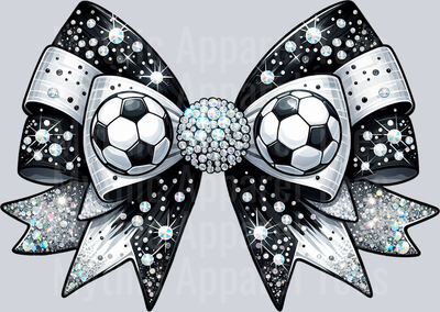 Soccer Bow glitter and rhinestone School Spirit & Sports
