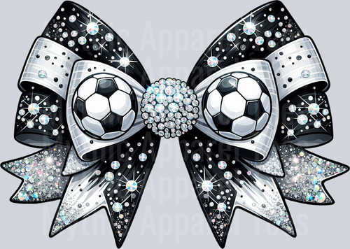 Soccer Bow glitter and rhinestone School Spirit & Sports