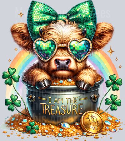 St Patrick's Day Highland Cow DTF St Patrick's Day Transfers