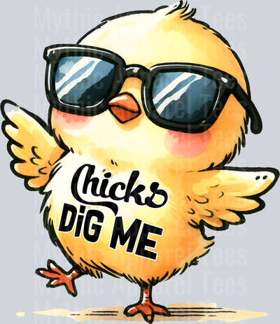 Chicks dig me cool chick DTF Chicken Transfers