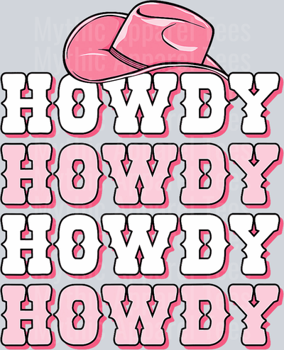 Howdy Cowgirl Hat DTF Western Transfers