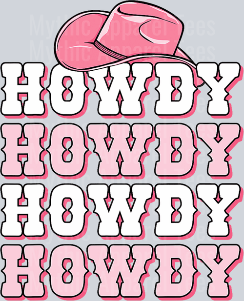 Howdy Cowgirl Hat DTF Western Transfers