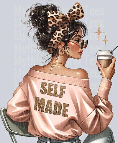 Self Made Sassy Girl with Inspirational Quote DTF Inspirational Transfers