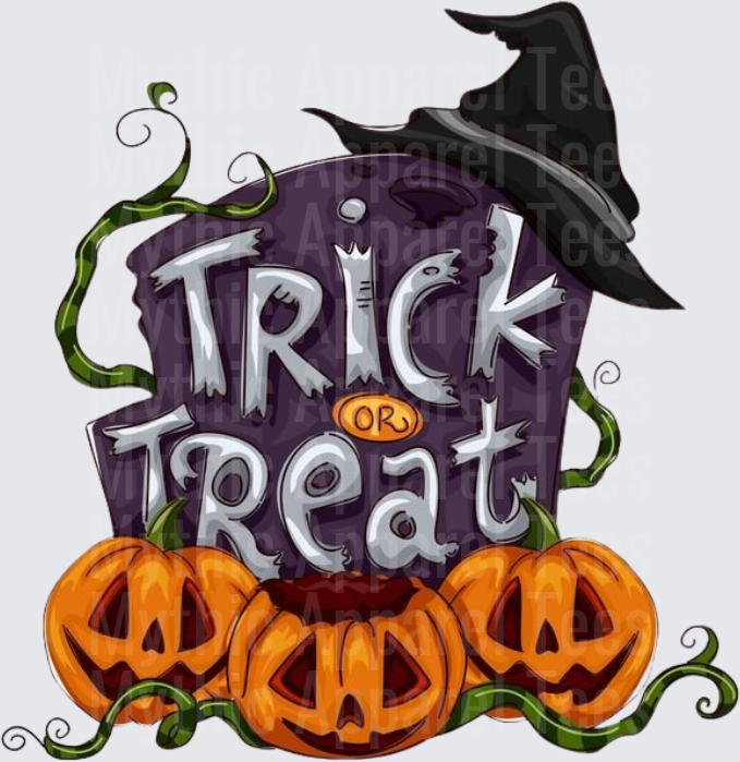 Halloween Gothic Witches Trick or Treat Tombstone Jack-o-Lanterns
