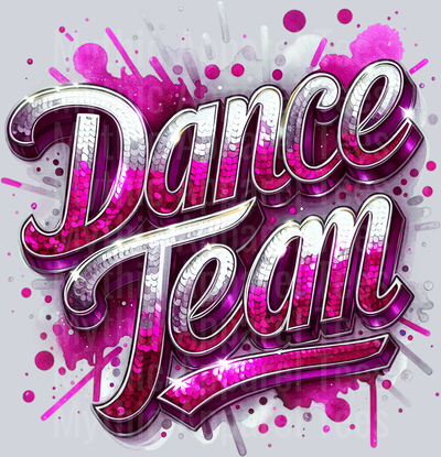 0017 Dance Team Sequins Pink DTF Dance Team Transfers