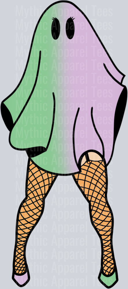 Bull Sheet Girl With Fish Net Halloween Multicolor Green Purple