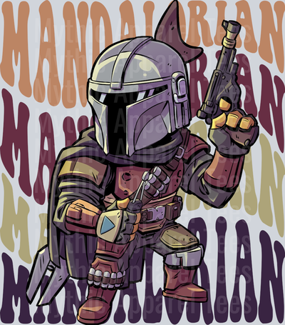 Mandalorian Star Wars 3 Stacked Name Disney