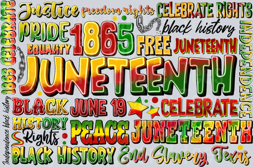 Juneteenth word collage
