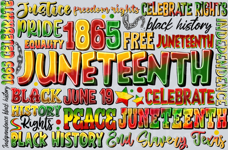 Juneteenth word collage